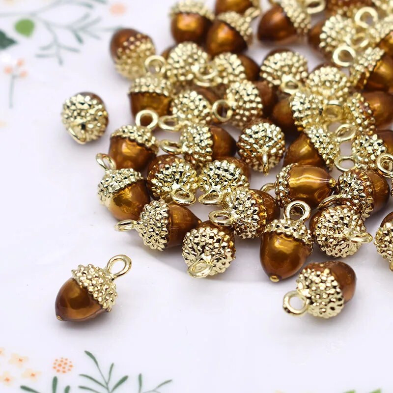 5tk 9x15mm sulamist amulett tammetõru 3D tammetõru amulett 3D männipähklid tammetõru ripats amulett ehete valmistamiseks isetegemiseks