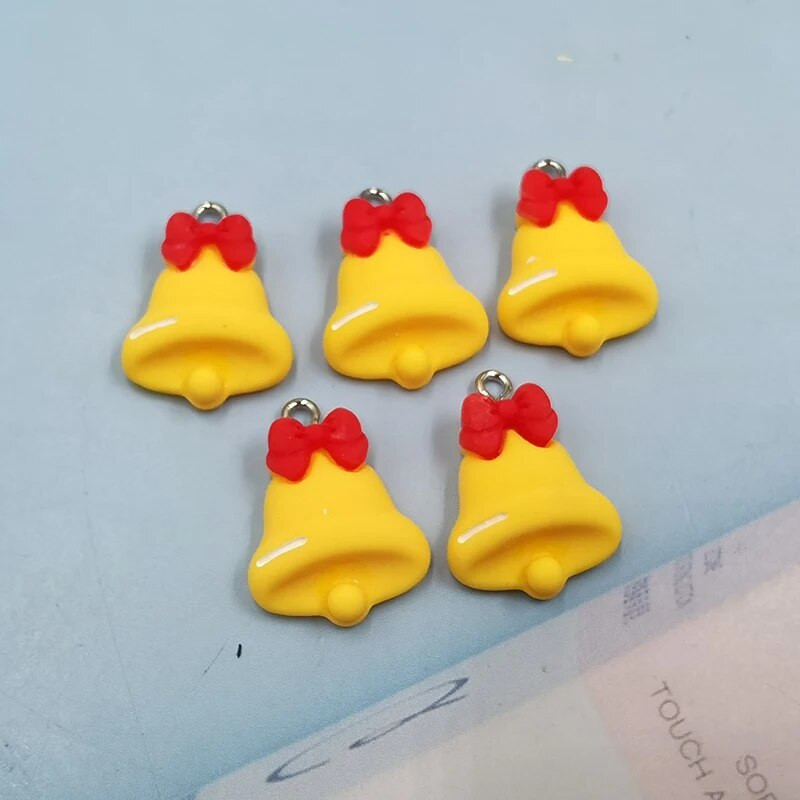 10 vnt. Madingi kalėdiniai žiediniai varpeliai, mieli raktų pakabukai, auskarai, pakabukas, aksesuaras, pasidaryk pats papuošalai.