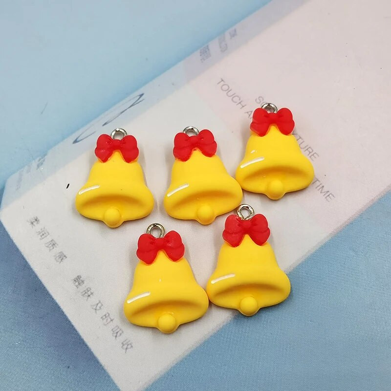 10 vnt. Madingi kalėdiniai žiediniai varpeliai, mieli raktų pakabukai, auskarai, pakabukas, aksesuaras, pasidaryk pats papuošalai.