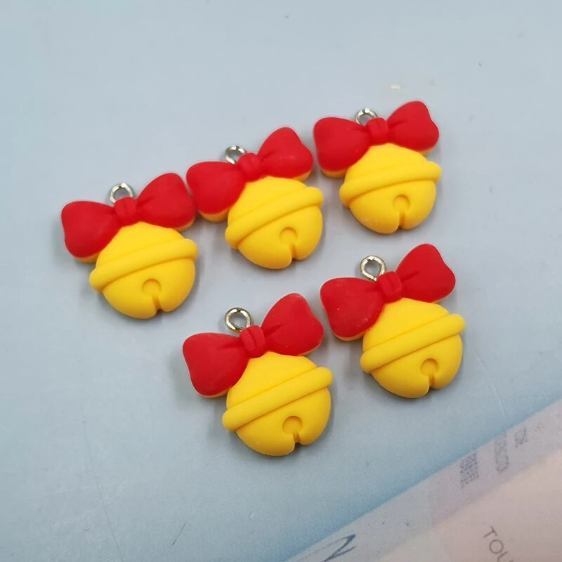 10 vnt. Madingi kalėdiniai žiediniai varpeliai, mieli raktų pakabukai, auskarai, pakabukas, aksesuaras, pasidaryk pats papuošalai.