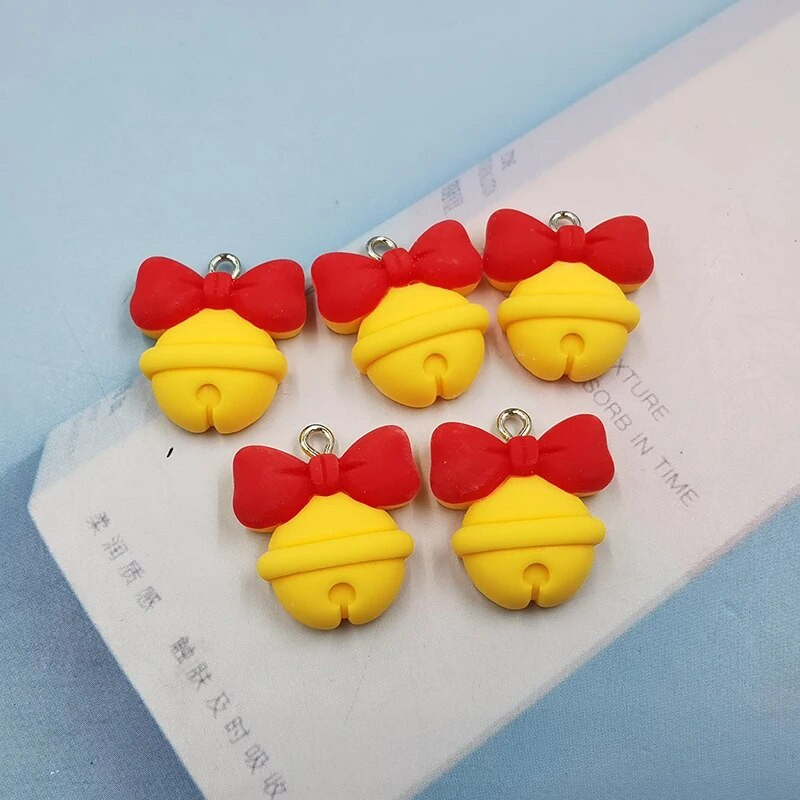 10 vnt. Madingi kalėdiniai žiediniai varpeliai, mieli raktų pakabukai, auskarai, pakabukas, aksesuaras, pasidaryk pats papuošalai.