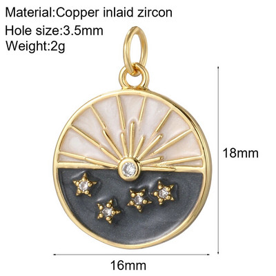 Bohemian Moon Star Charms Diy Naušnice Ogrlica Narukvica Heart Dijes Evil Blue Eye Zlatne boje Charms za izradu nakita