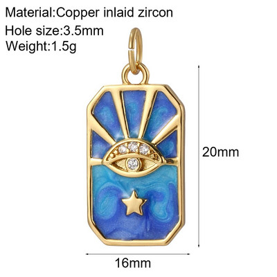 Bohemian Moon Star Charms Diy Naušnice Ogrlica Narukvica Heart Dijes Evil Blue Eye Zlatne boje Charms za izradu nakita