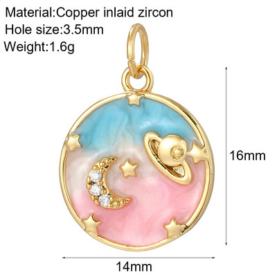 Bohemian Moon Star Charms Diy Naušnice Ogrlica Narukvica Heart Dijes Evil Blue Eye Zlatne boje Charms za izradu nakita