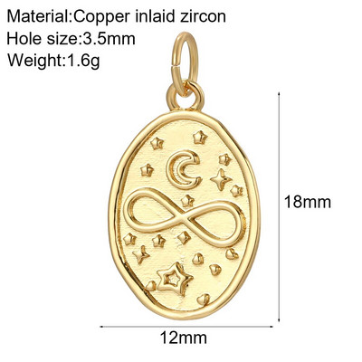 Bohemian Moon Star Charms Diy Naušnice Ogrlica Narukvica Heart Dijes Evil Blue Eye Zlatne boje Charms za izradu nakita