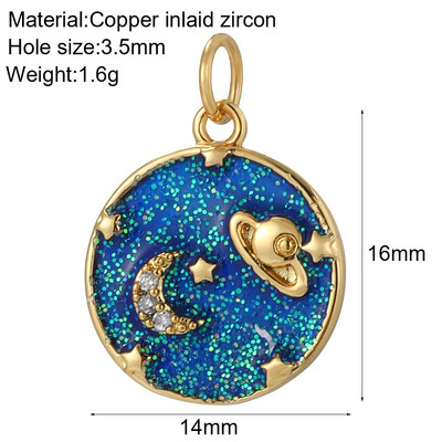 Bohemian Moon Star Charms Diy Naušnice Ogrlica Narukvica Heart Dijes Evil Blue Eye Zlatne boje Charms za izradu nakita