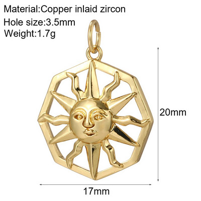 Bohemian Moon Star Charms Diy Naušnice Ogrlica Narukvica Heart Dijes Evil Blue Eye Zlatne boje Charms za izradu nakita