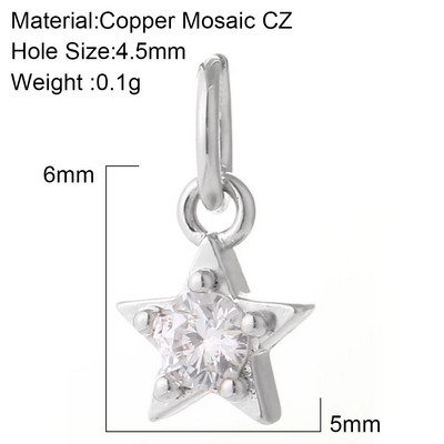 Zvijezda Sunce Privjesci za naušnice Pribor za izradu ogrlica Zlatna boja Diy Nakit privjesci Metal Bakar CZ Cirkon