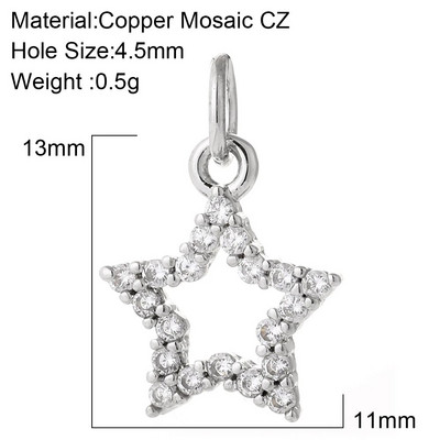 Zvijezda Sunce Privjesci za naušnice Pribor za izradu ogrlica Zlatna boja Diy Nakit privjesci Metal Bakar CZ Cirkon