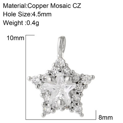 Zvijezda Sunce Privjesci za naušnice Pribor za izradu ogrlica Zlatna boja Diy Nakit privjesci Metal Bakar CZ Cirkon