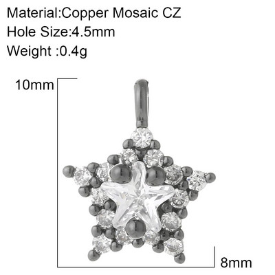 Zvijezda Sunce Privjesci za naušnice Pribor za izradu ogrlica Zlatna boja Diy Nakit privjesci Metal Bakar CZ Cirkon