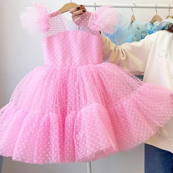 Καλοκαιρινό όμορφο φόρεμα για κορίτσια Γενέθλια πάρτι Κοινωνία Φόρεμα Πριγκίπισσα Δαντέλα Λεπτό παιδικό φόρεμα μπάλα Κομψό φόρεμα Μέγεθος 4-10Τ