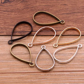 10 vnt 20 * 37 mm 7 spalvų lydinio papuošalų priedai Vandens lašo žavesys tuščiaviduriai klijai, tuščias pakabuko dėklo rėmelis