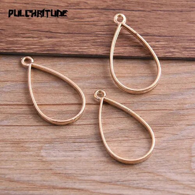 10 vnt 20 * 37 mm 7 spalvų lydinio papuošalų priedai Vandens lašo žavesys tuščiaviduriai klijai, tuščias pakabuko dėklo rėmelis