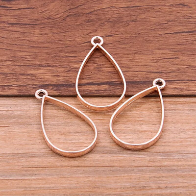 10 vnt 20 * 37 mm 7 spalvų lydinio papuošalų priedai Vandens lašo žavesys tuščiaviduriai klijai, tuščias pakabuko dėklo rėmelis