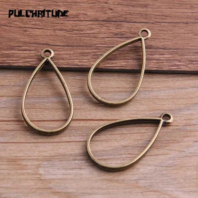 10 vnt 20 * 37 mm 7 spalvų lydinio papuošalų priedai Vandens lašo žavesys tuščiaviduriai klijai, tuščias pakabuko dėklo rėmelis