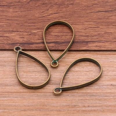 10 vnt 20 * 37 mm 7 spalvų lydinio papuošalų priedai Vandens lašo žavesys tuščiaviduriai klijai, tuščias pakabuko dėklo rėmelis