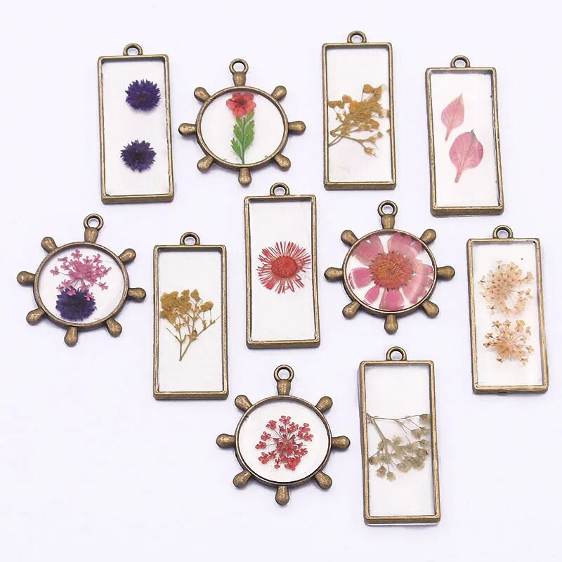 10 vnt 20 * 37 mm 7 spalvų lydinio papuošalų priedai Vandens lašo žavesys tuščiaviduriai klijai, tuščias pakabuko dėklo rėmelis