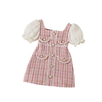 Φόρεμα για κορίτσια Καλοκαιρινό φουσκωτό μανίκι Παιδικό γλυκό φόρεμα φόρεμα για πάρτι για νήπια πριγκίπισσα