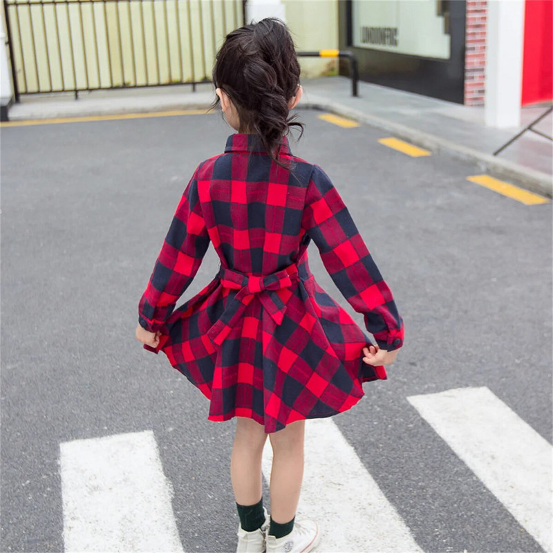 Proljetna i jesenska haljina dugih rukava za djevojčice, dječja ležerna suknja do koljena, dječja dnevna slatka odjeća