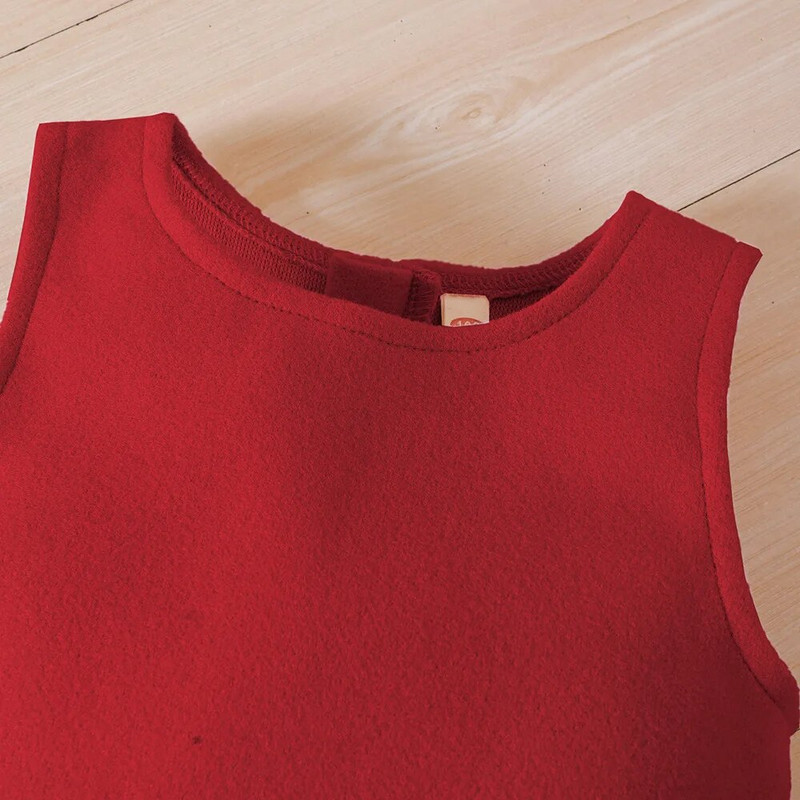 Nova haljina za djevojčice iz 2023. Majica dugih rukava s otvorenim ovratnikom i mašnom Crvene suknje Slatke dizajnerske haljine za djevojčice Vestido 18M-7T