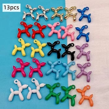 13 τμχ 19*15mm 13χρωμα 3D Balloon Dog Metal Charms Κρεμαστό σκουλαρίκι βραχιόλι DIY Κολιέ Κατασκευή κοσμημάτων