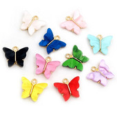 10 τμχ 14x16mm Acrylic Butterfly Charms Κρεμαστό μεταλλικό γούρι από κράμα για κολιέ Βραχιόλι DIY Jewelry Making Accessories Findings