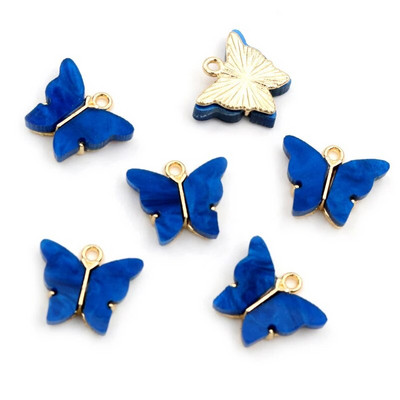 10 τμχ 14x16mm Acrylic Butterfly Charms Κρεμαστό μεταλλικό γούρι από κράμα για κολιέ Βραχιόλι DIY Jewelry Making Accessories Findings