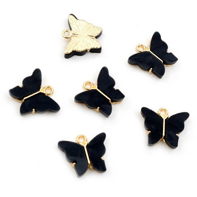 10 τμχ 14x16mm Acrylic Butterfly Charms Κρεμαστό μεταλλικό γούρι από κράμα για κολιέ Βραχιόλι DIY Jewelry Making Accessories Findings