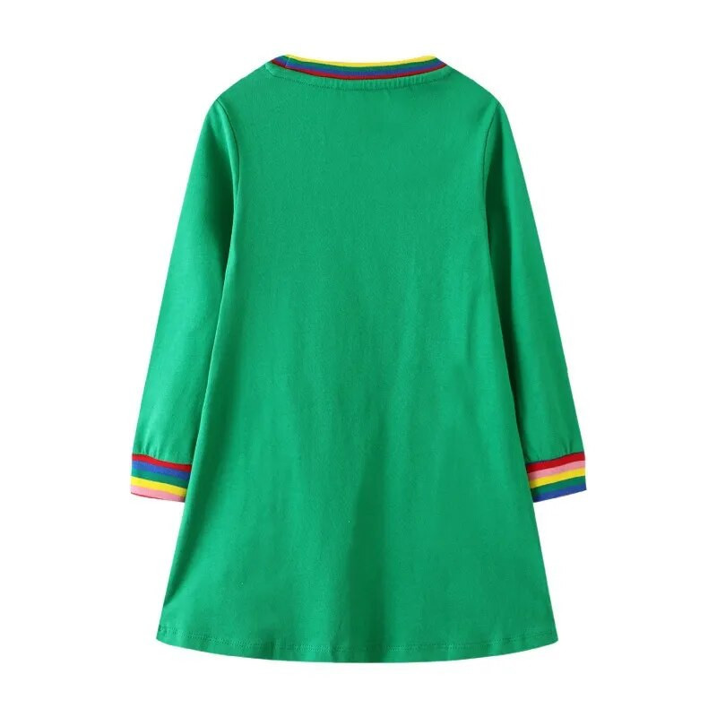 Jumping Meters Νέα Πριγκίπισσα Φορέματα Κοριτσίστικα Ζώα Κέντημα Φθινοπωρινά Βρεφικά Ρούχα Μακρυμάνικα Παιδική Στολή Παιδική Φόρεκα