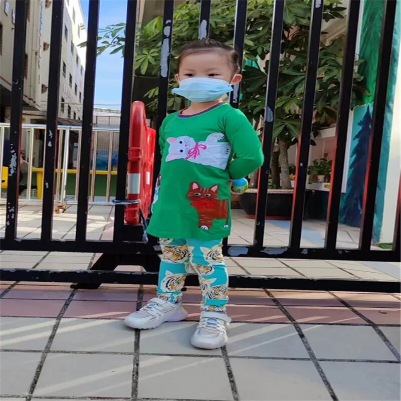 Jumping Meters Νέα Πριγκίπισσα Φορέματα Κοριτσίστικα Ζώα Κέντημα Φθινοπωρινά Βρεφικά Ρούχα Μακρυμάνικα Παιδική Στολή Παιδική Φόρεκα