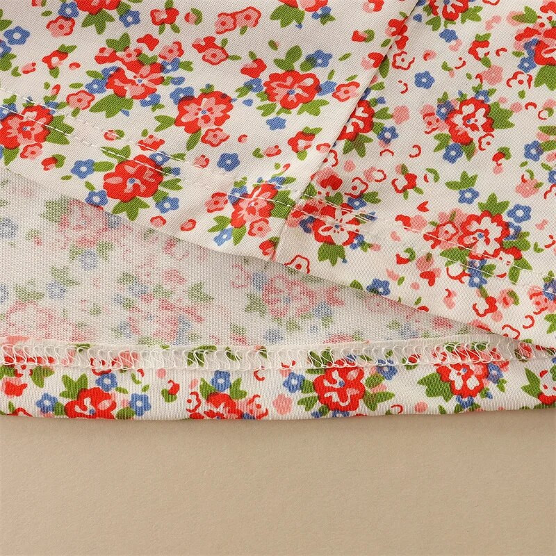 Hüppemeetrid 2-7T pikkade varrukatega mesilaste tikand Printsess tüdrukute kleidid lilleprintidega Lasteriided Väikelapse sünnipäevapidu