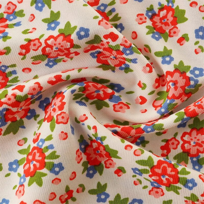 Hüppemeetrid 2-7T pikkade varrukatega mesilaste tikand Printsess tüdrukute kleidid lilleprintidega Lasteriided Väikelapse sünnipäevapidu