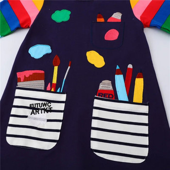 Jumping Meters 2-7T Hot Selling Παιδικά σχολικά φορέματα με τσέπες στυλό κέντημα μακρυμάνικο φθινοπωρινό παιδικό φόρεμα σε στυλ Preppy