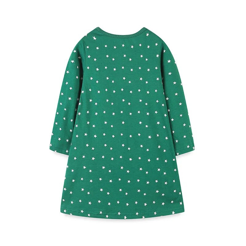 Jumping Meters 2-7T Αστέρια Κοριτσίστικα Φορέματα Ζώα Κεντήματα Παιδικά Ρούχα Μακρυμάνικα πάρτι γενεθλίων Παιδικά Φροκ Κοστούμια