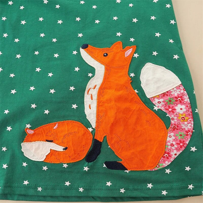 Jumping Meters 2-7T Αστέρια Κοριτσίστικα Φορέματα Ζώα Κεντήματα Παιδικά Ρούχα Μακρυμάνικα πάρτι γενεθλίων Παιδικά Φροκ Κοστούμια