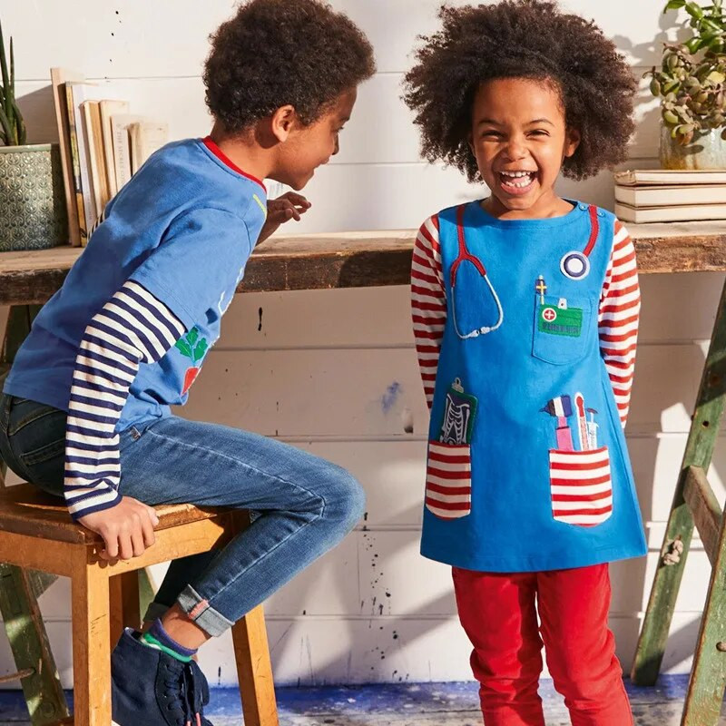 Jumping Meters Νέα άφιξη Τσέπες Πριγκίπισσα Φορέματα για κορίτσια Ρίγες Φθινόπωρο Άνοιξη Παιδικά Ρούχα Παιδικά Μακρυμάνικα Φόρεμα γενεθλίων