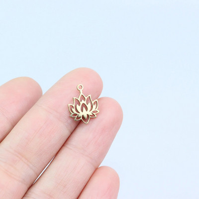 10 tk roostevabast terasest peegliga poleeritud Lotus Fadeless allergiavastased naiste moeehted võluripatsid DIY kaelakee kõrvarõngad