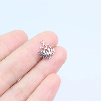 10 tk roostevabast terasest peegliga poleeritud Lotus Fadeless allergiavastased naiste moeehted võluripatsid DIY kaelakee kõrvarõngad