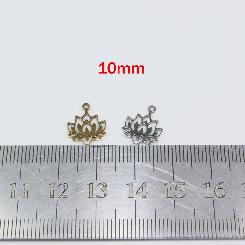 10 tk roostevabast terasest peegliga poleeritud Lotus Fadeless allergiavastased naiste moeehted võluripatsid DIY kaelakee kõrvarõngad