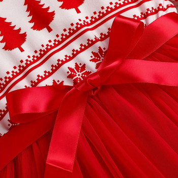 Παιδικό Χριστουγεννιάτικο Φόρεμα για Κορίτσια Ρούχα 2023 Νέο Φθινόπωρο Χειμώνας για νήπιο Παιδικό μακρυμάνικο χριστουγεννιάτικο φόρεμα από τούλι