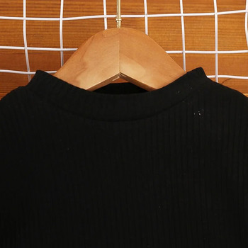 Φθινοπωρινή νέα στολή για κορίτσια 2-6 ετών Μαύρο πλεκτό μακρυμάνικο μπλουζάκι για κορίτσια + λεοπάρ φούστα με φερμουάρ Κορεάτικο στυλ casual κοστούμια διακοπών