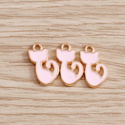 10 τμχ/παρτίδα Γούρια με σμάλτο με ζωάκια για γάτες για κοσμήματα που φτιάχνουν χαριτωμένα σκουλαρίκια κρεμαστά κολιέ Κρεμαστά κολιέ DIY Μπρελόκ Προμήθειες χειροτεχνίας