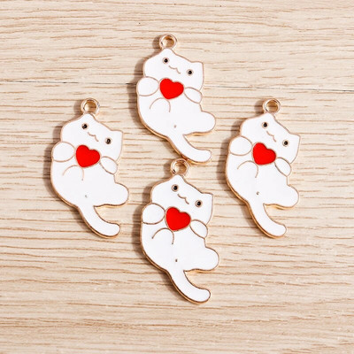 10 τμχ/παρτίδα Γούρια με σμάλτο με ζωάκια για γάτες για κοσμήματα που φτιάχνουν χαριτωμένα σκουλαρίκια κρεμαστά κολιέ Κρεμαστά κολιέ DIY Μπρελόκ Προμήθειες χειροτεχνίας