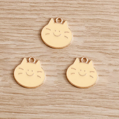 10 τμχ/παρτίδα Γούρια με σμάλτο με ζωάκια για γάτες για κοσμήματα που φτιάχνουν χαριτωμένα σκουλαρίκια κρεμαστά κολιέ Κρεμαστά κολιέ DIY Μπρελόκ Προμήθειες χειροτεχνίας