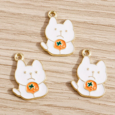 10 τμχ/παρτίδα Γούρια με σμάλτο με ζωάκια για γάτες για κοσμήματα που φτιάχνουν χαριτωμένα σκουλαρίκια κρεμαστά κολιέ Κρεμαστά κολιέ DIY Μπρελόκ Προμήθειες χειροτεχνίας