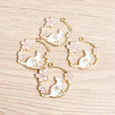 10 τμχ/παρτίδα Γούρια με σμάλτο με ζωάκια για γάτες για κοσμήματα που φτιάχνουν χαριτωμένα σκουλαρίκια κρεμαστά κολιέ Κρεμαστά κολιέ DIY Μπρελόκ Προμήθειες χειροτεχνίας