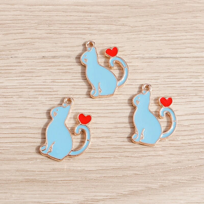 10 τμχ/παρτίδα Γούρια με σμάλτο με ζωάκια για γάτες για κοσμήματα που φτιάχνουν χαριτωμένα σκουλαρίκια κρεμαστά κολιέ Κρεμαστά κολιέ DIY Μπρελόκ Προμήθειες χειροτεχνίας