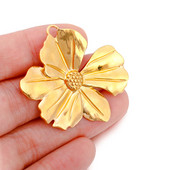 3vnt nerūdijančio plieno trijų dimensijų gėlių pakabukai margumynai augalinis pakabukas papuošalams, aukso spalvos pasidaryk pats auskarai, karoliai