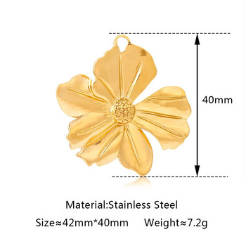3 τμχ Ανοξείδωτο Τρισδιάστατο Γούρια λουλουδιών Μαργαρίτες Κρεμαστό για κοσμήματα κατασκευής χρυσό χρώμα Diy σκουλαρίκια κολιέ